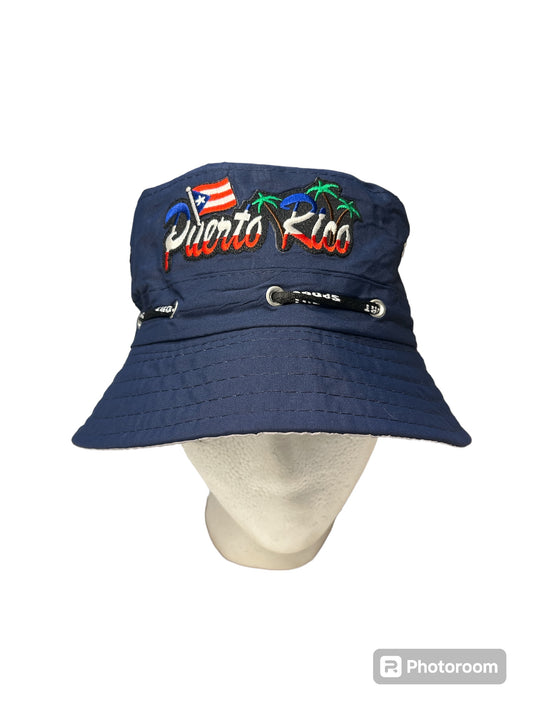 Gorra tipo Pescador de Color Azul - Puerto Rico