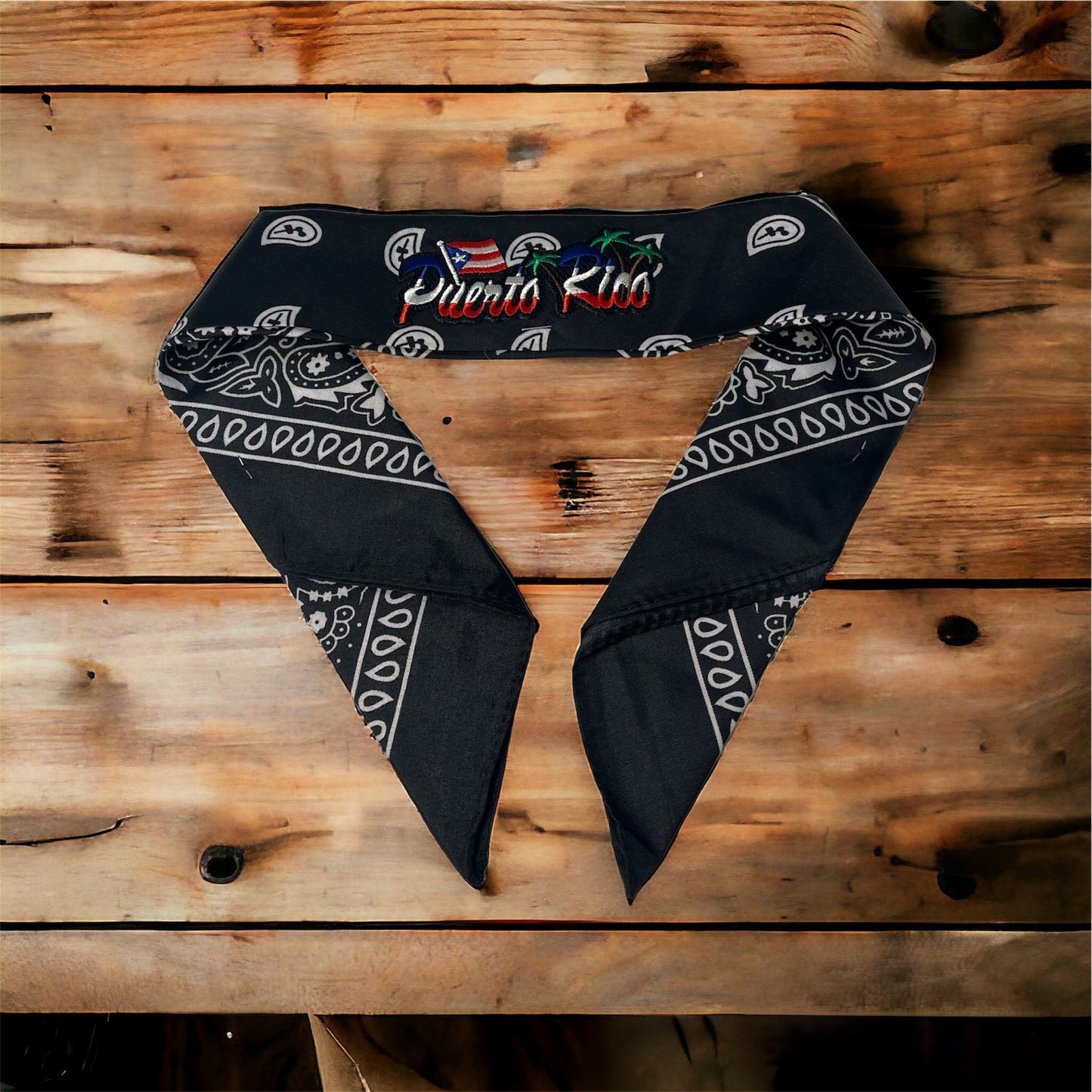 Bandana Negra con diseño PR