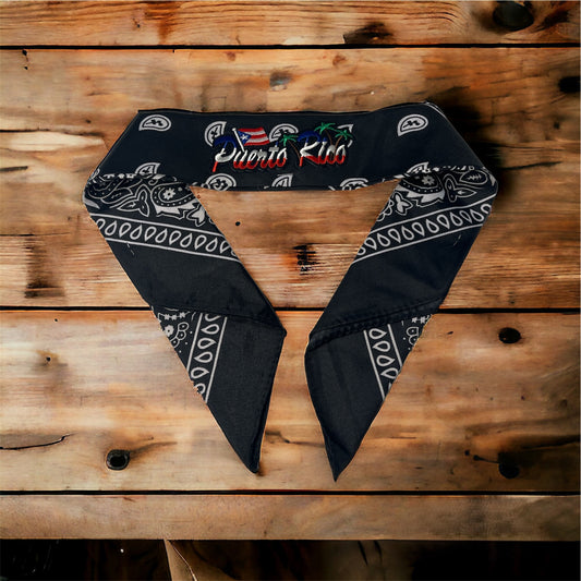 Bandana Negra con diseño PR