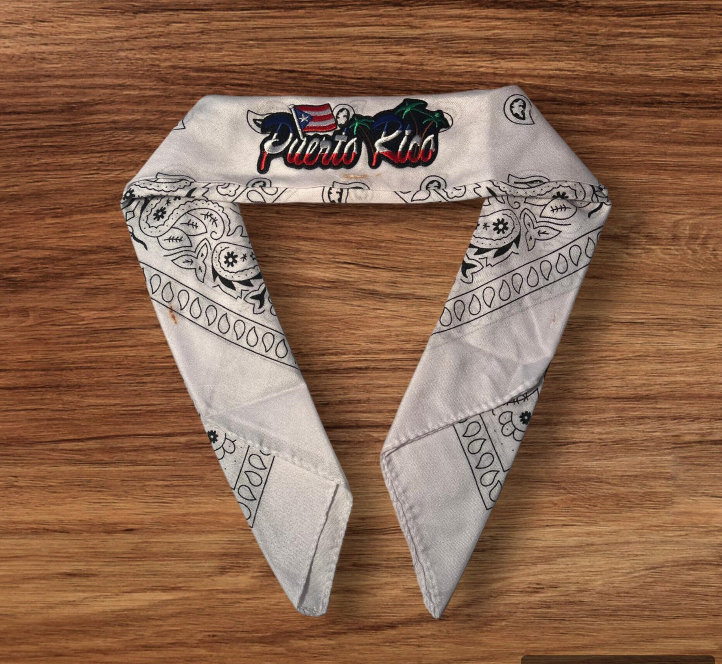 Bandana Blanca con diseño PR