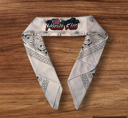 Bandana Blanca con diseño PR